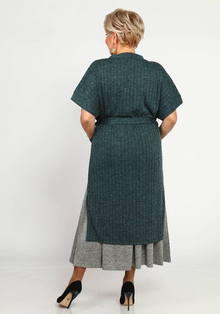 Кардиган с карманами и поясом удлиненный шир.  750, рис. 8