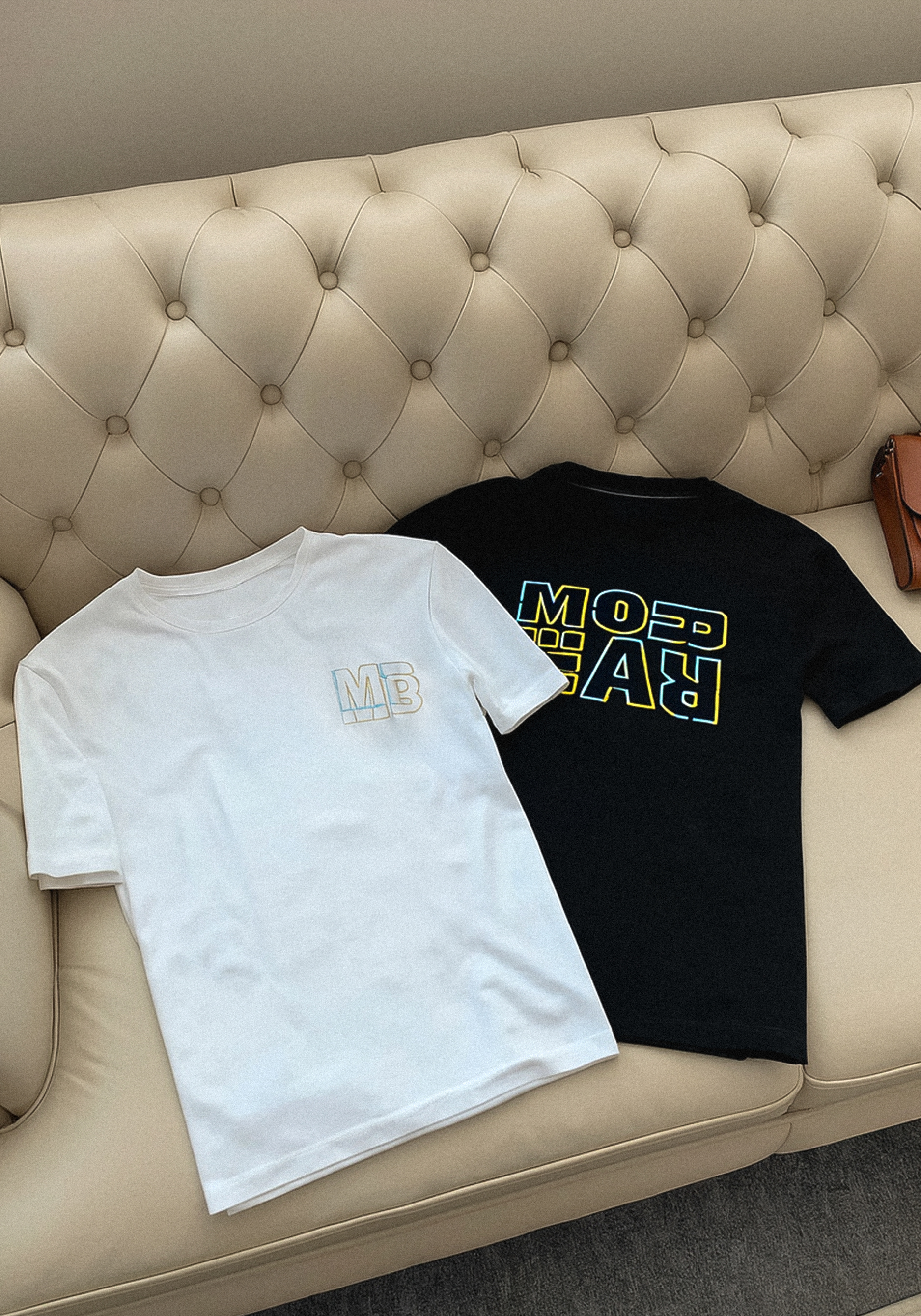 

Комплект футболок с лаконичным принтом Resale, Белый