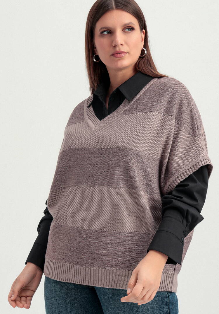 Жилет с V-образным вырезом свободного кроя шир.  750, рис. 17