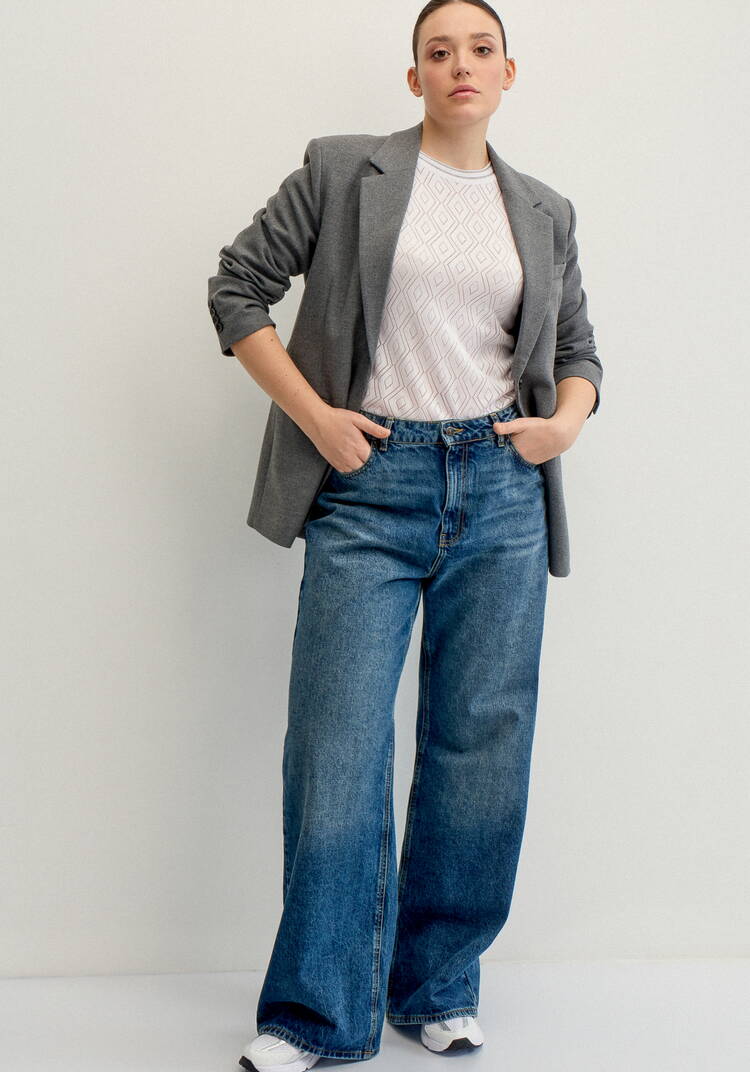 Джемпер с ажурными ромбами и метанитью шир.  750, рис. 8