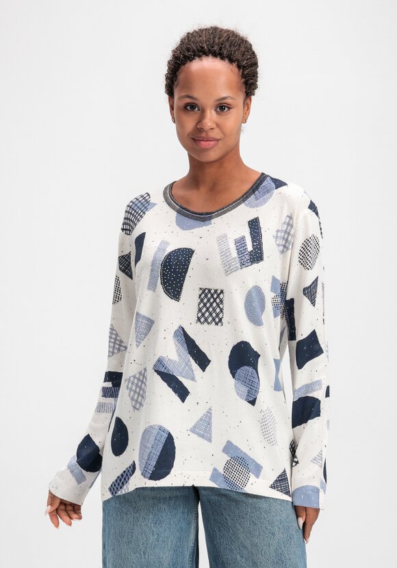 Джемпер с рисунком и стразами шир.  580, рис. 1