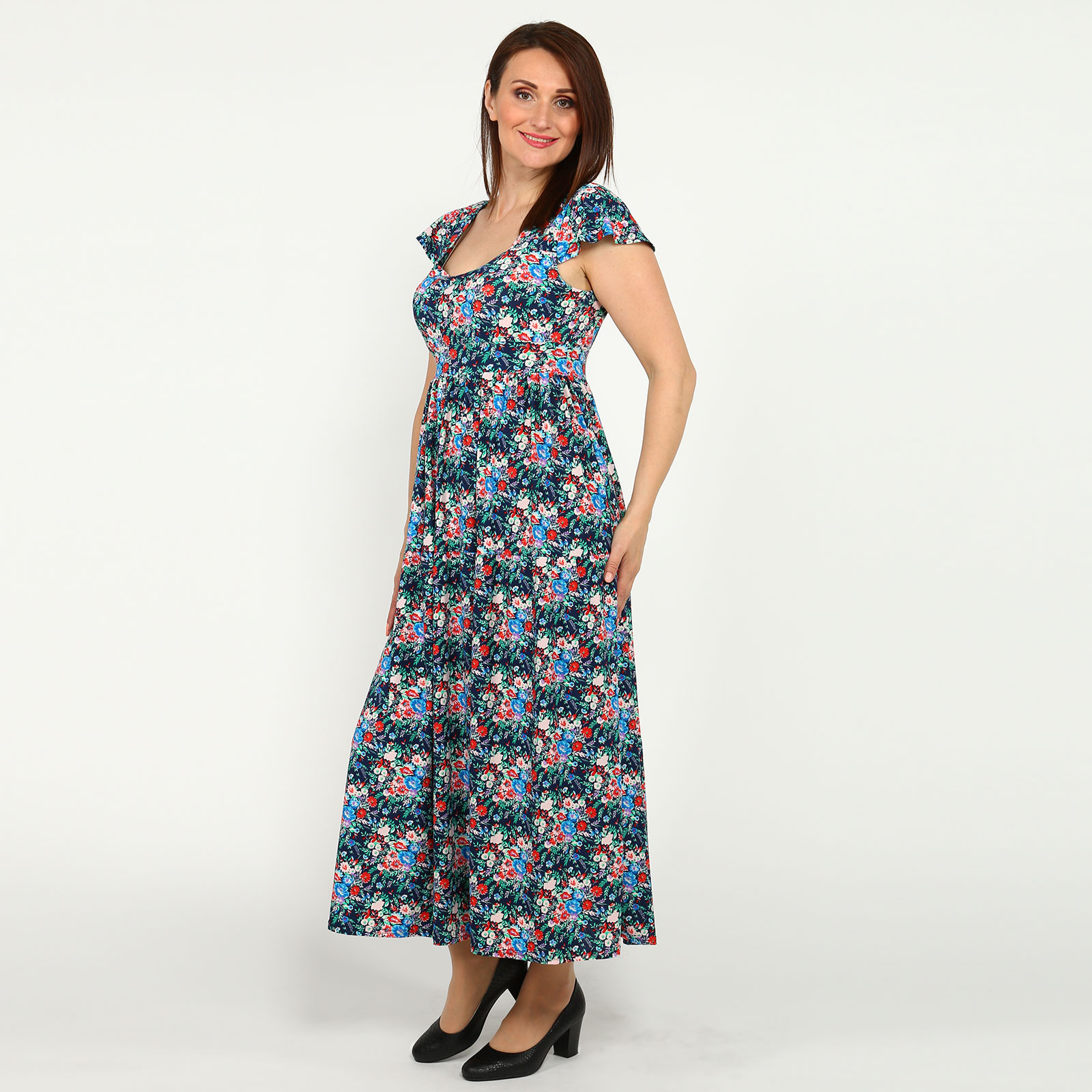 Платье с фигурным вырезом и принтом "цветы" Bianka Modeno, размер 48 - фото 3
