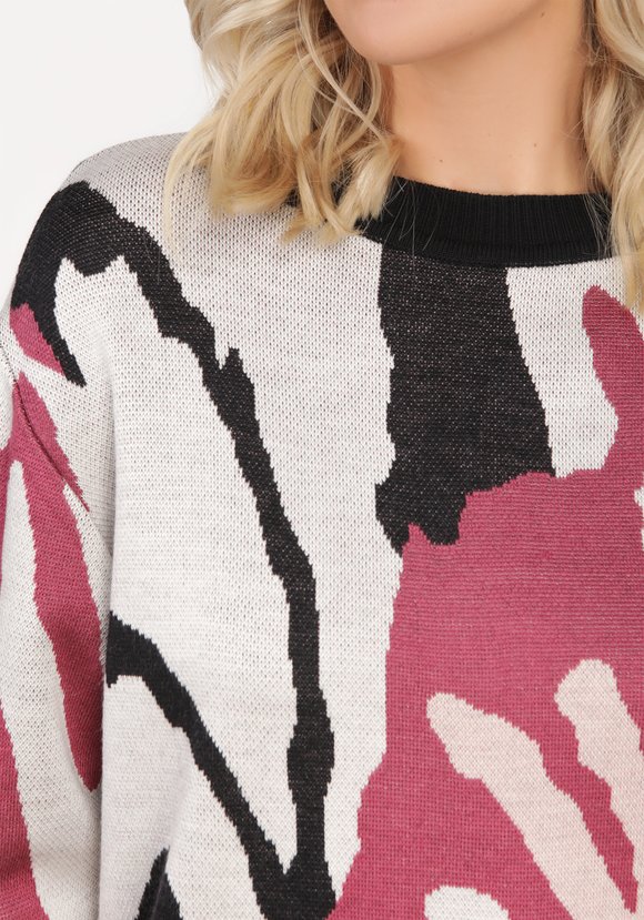 Джемпер прямого кроя с абстрактным рисунком шир.  580, рис. 4