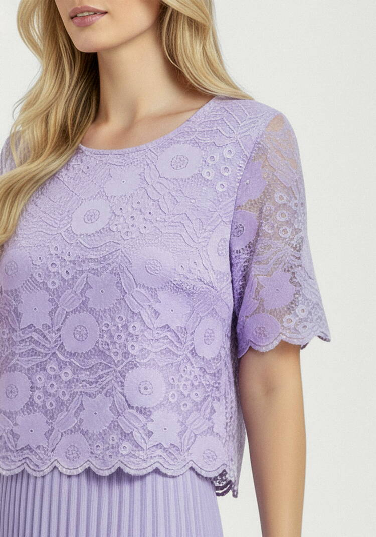 Платье комбинированное с ажурной тканью шир.  750, рис. 13