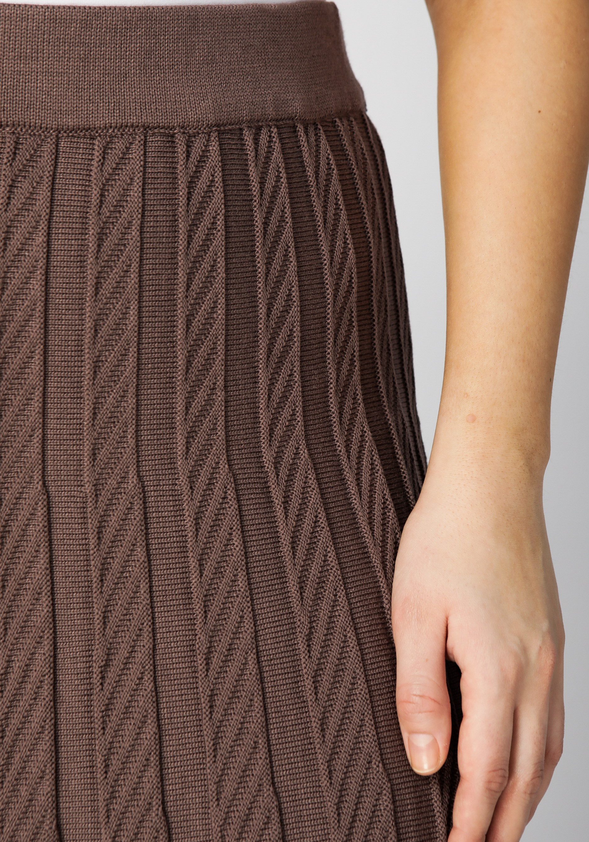 Юбка со структурными полосами Vivawool, цвет коричневый, размер 50 - фото 10