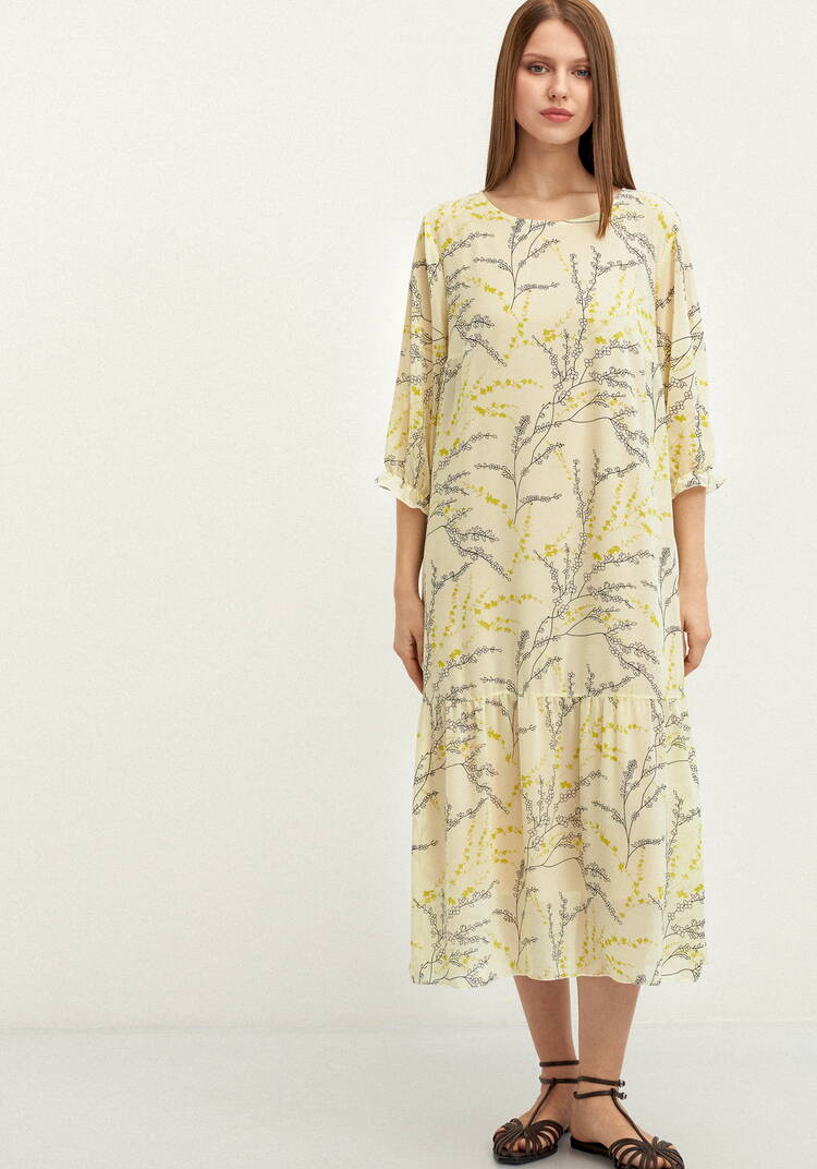 Платье с цветочным принтом шифоновое шир.  750, рис. 12