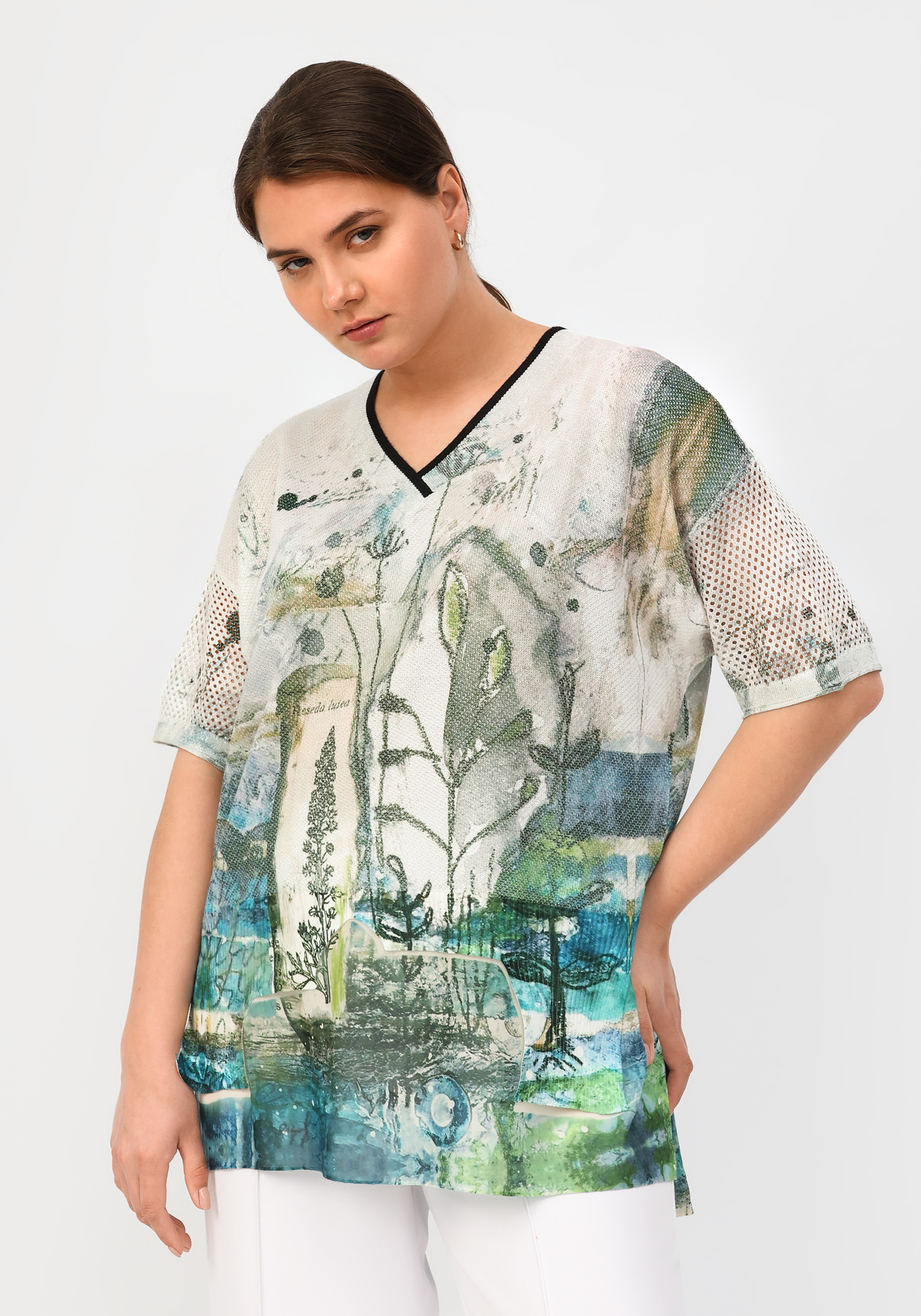 Блуза "Хелен" ANIKO, цвет зеленый, размер 52-54 - фото 1