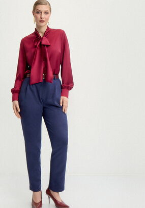 Брюки замшевые, прямые с комфортным поясом