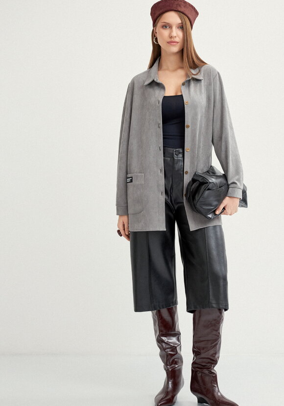 Блуза утепленная на пуговицах шир.  580, рис. 11