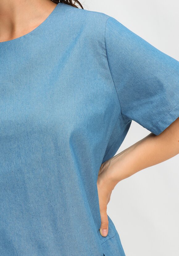 Платье свободного кроя с потайными карманами шир.  580, рис. 6