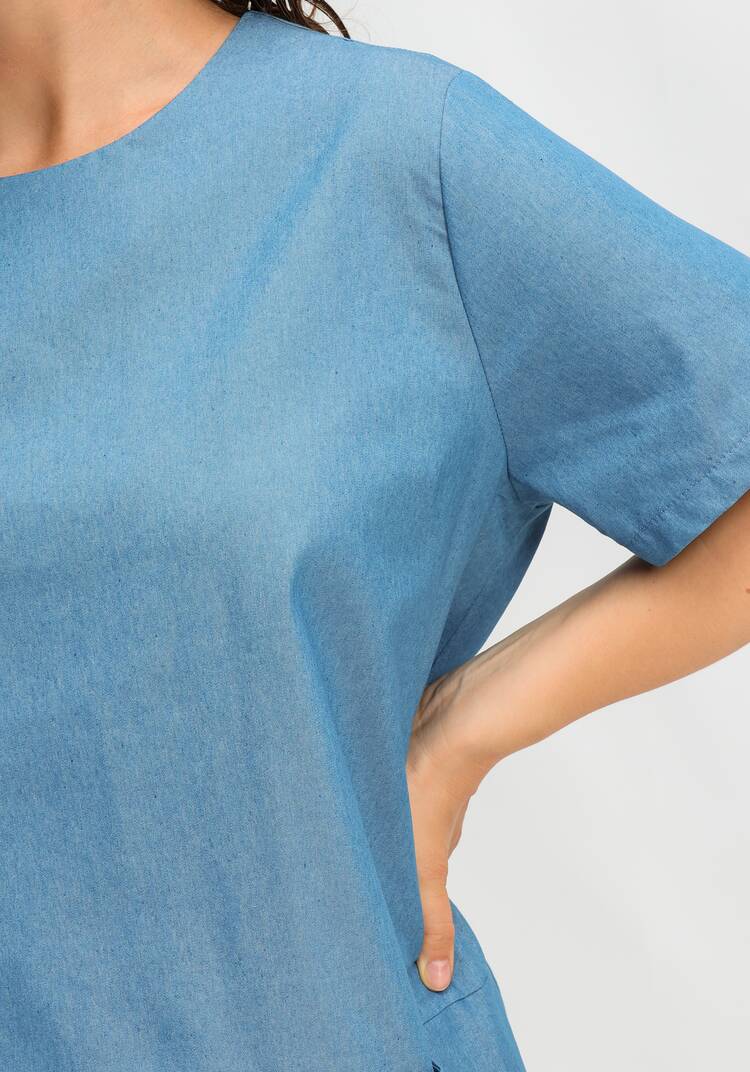 Платье свободного кроя с потайными карманами шир.  750, рис. 6