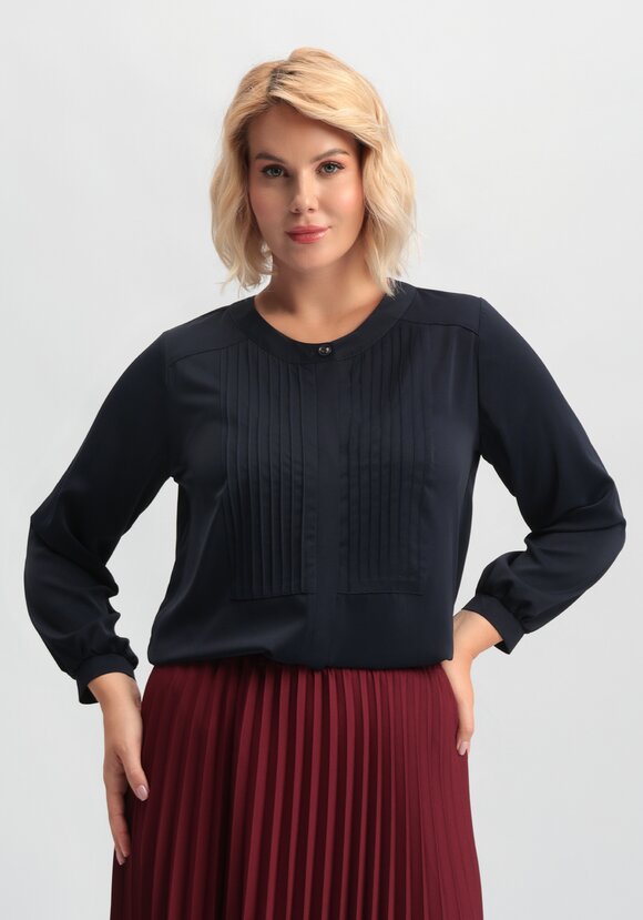 Блуза на пуговицах с декоративными складками шир.  580, рис. 24