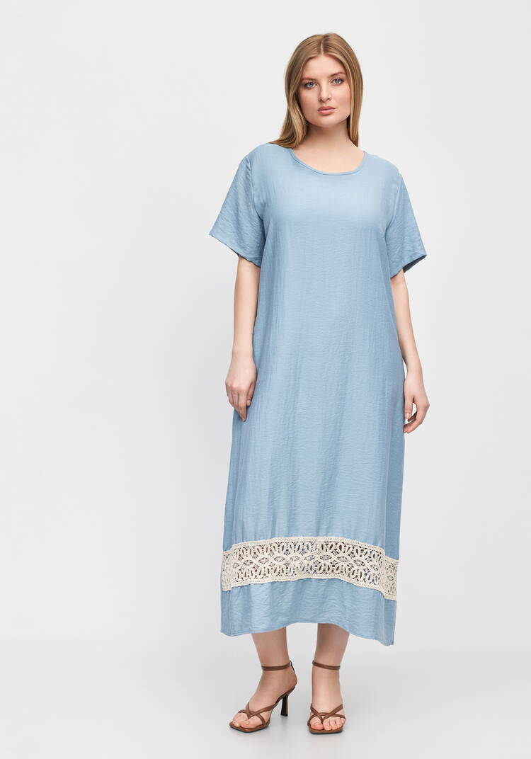 Платье изо льна Кружевная сказка шир.  750, рис. 4