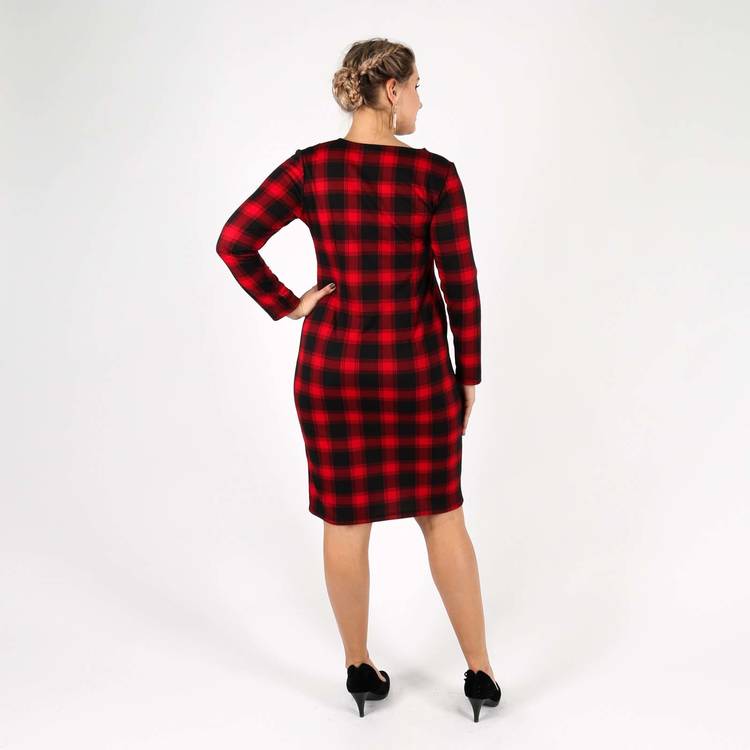 Платье-миди с принтом клетка шир.  750, рис. 11