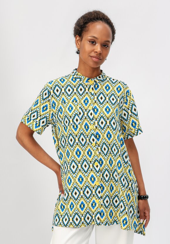 Блуза с геометрическим рисунком шир.  580, рис. 9