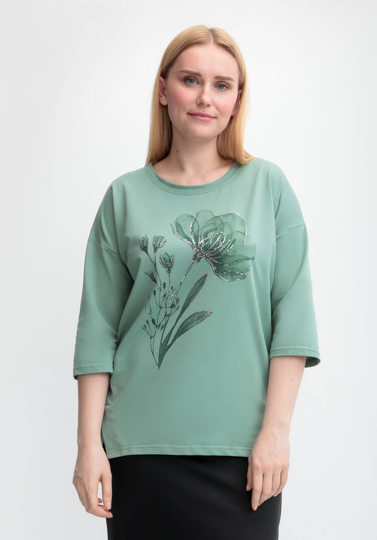 Блуза с принтом цветка и рукавом 3/4 шир.  750, рис. 34