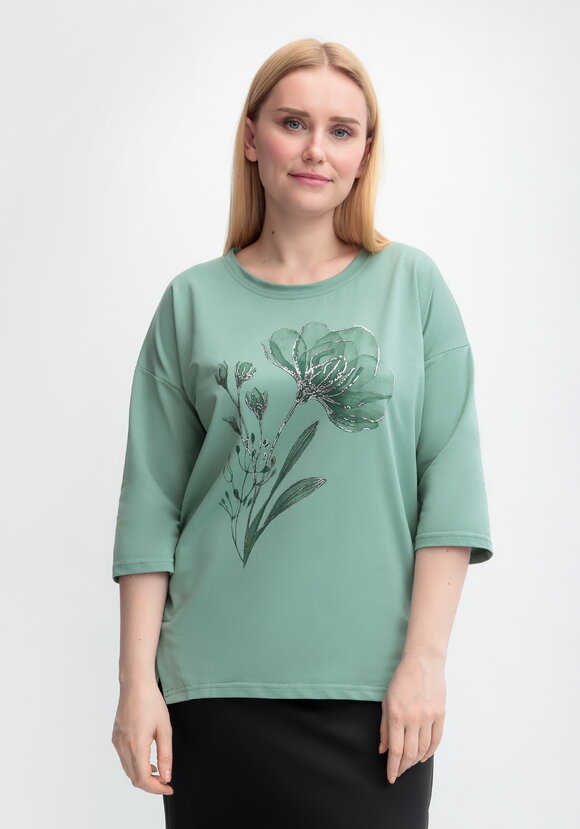 Блуза с принтом цветка и рукавом 3/4 шир.  580, рис. 34