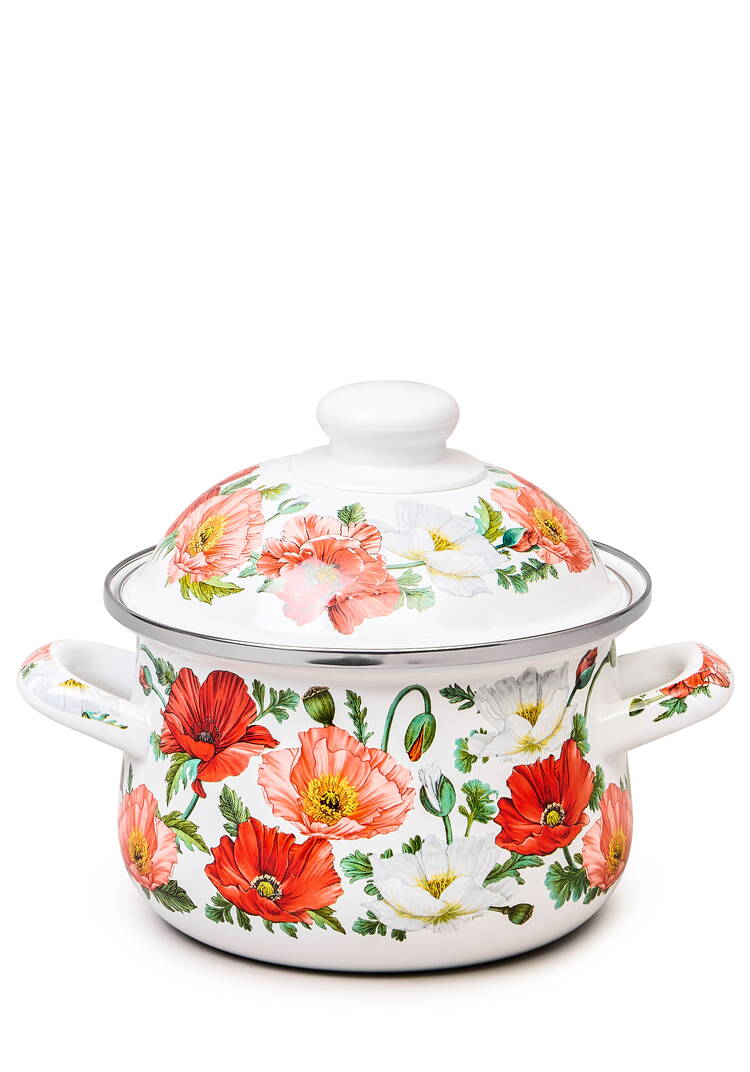 Кастрюля эмалированная с крышкой Маки шир.  750, рис. 5