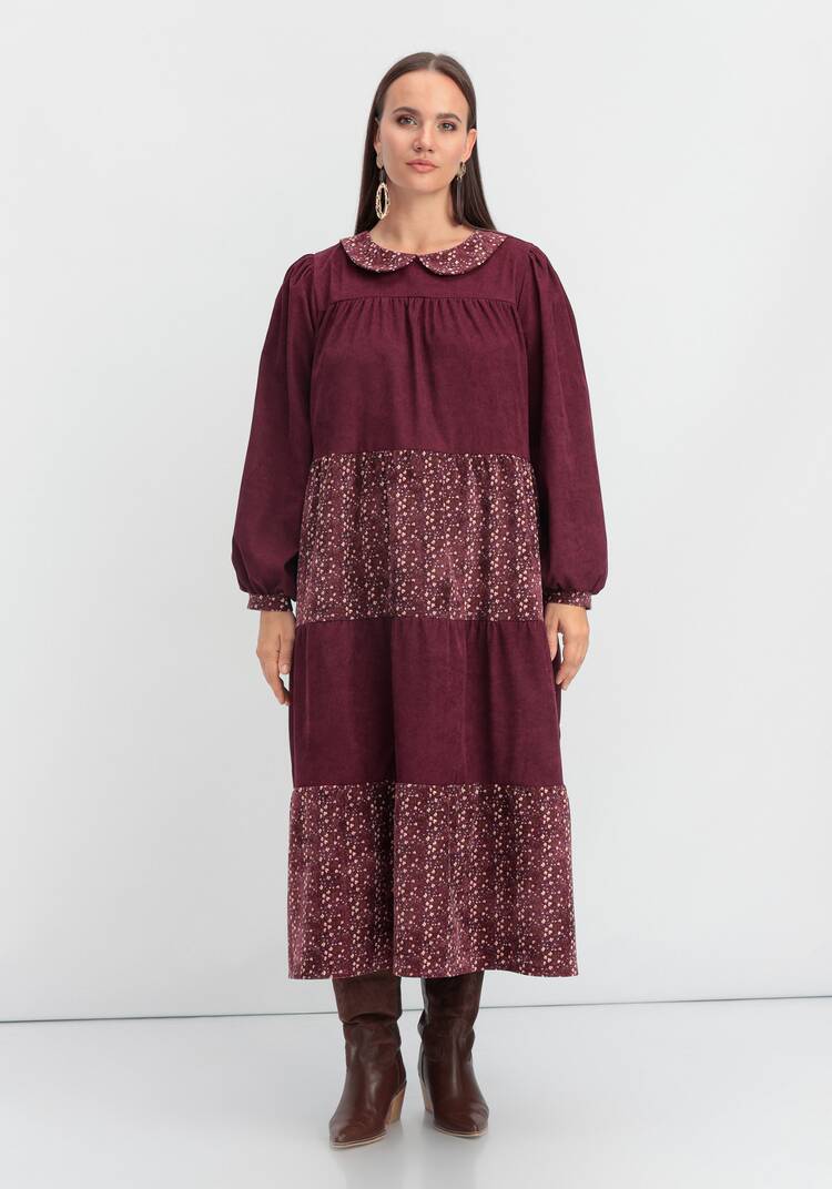 Платье из микровельвета ярусное шир.  750, рис. 4