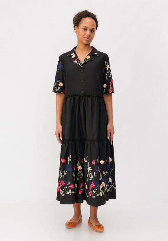 Платье ярусное с цветочной вышивкой шир.  580, рис. 10