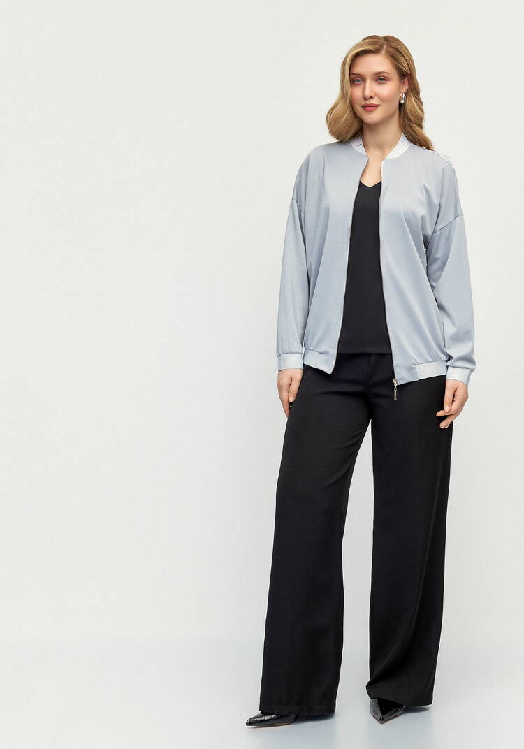 Бомбер трикотажный с ажурной спинкой шир.  750, рис. 2