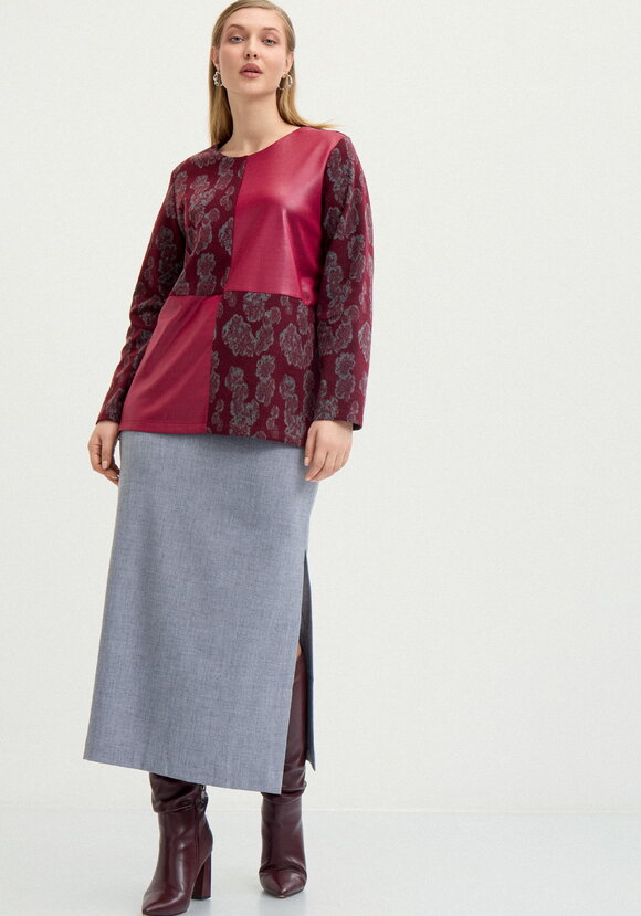 Блуза из комбинированной ткaни шир.  580, рис. 2