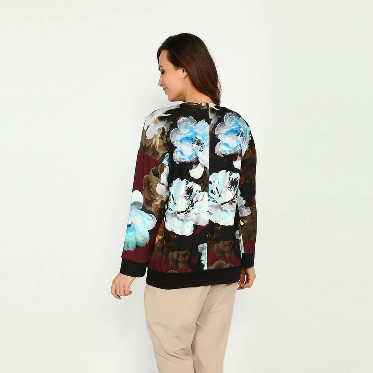 Блуза с оригинальной отделкой и принтом шир.  750, рис. 3