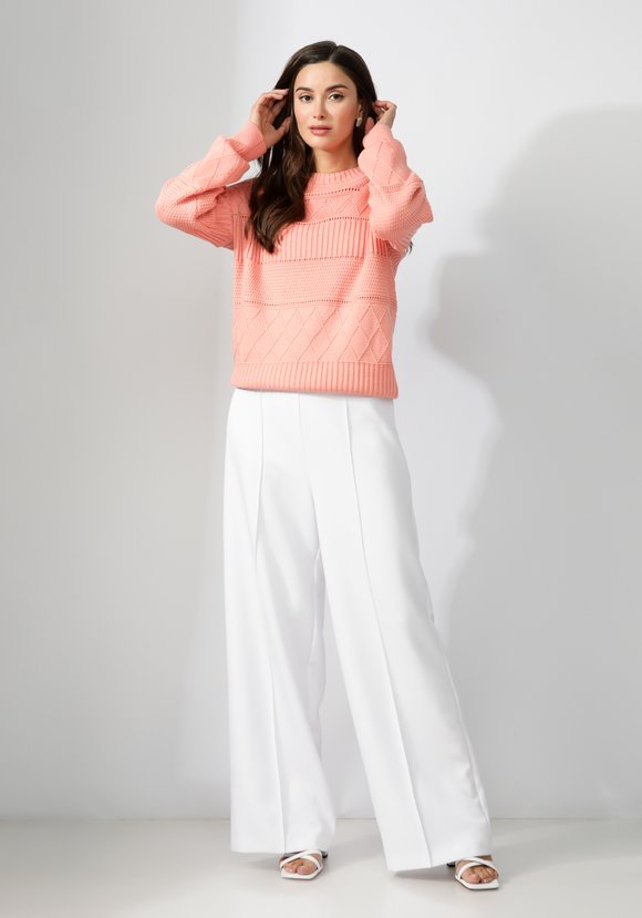 Джемпер женский со структурной вязкой шир.  580, рис. 14