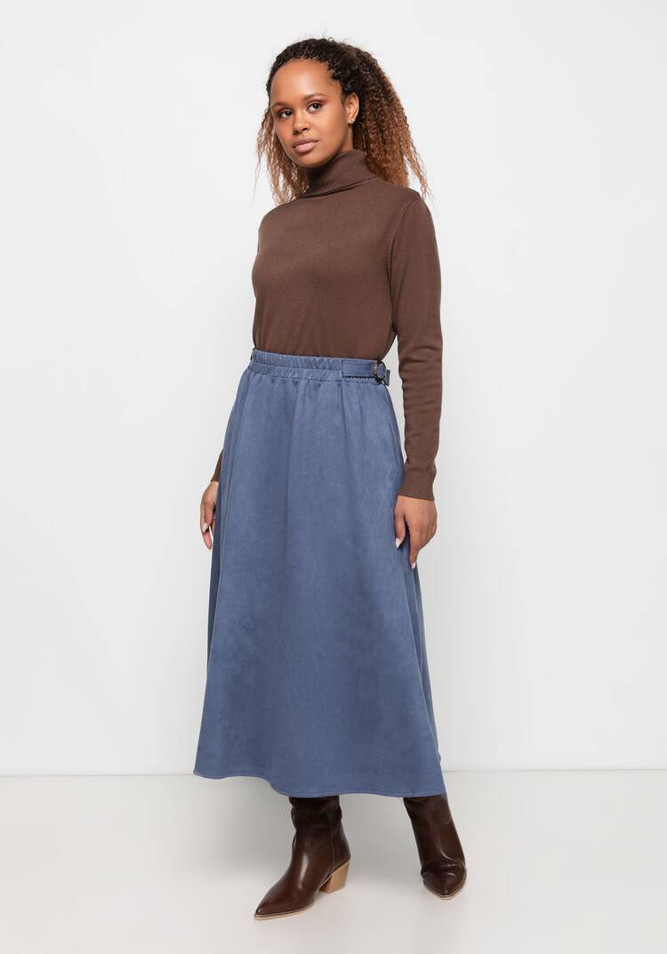 Юбка из экозамши А-силуэта шир.  750, рис. 17