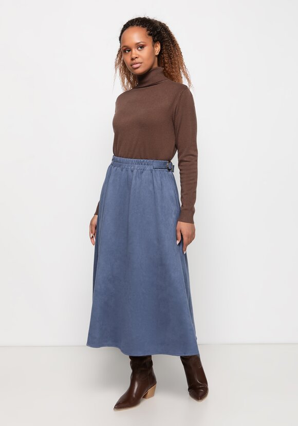 Юбка из экозамши А-силуэта шир.  580, рис. 17