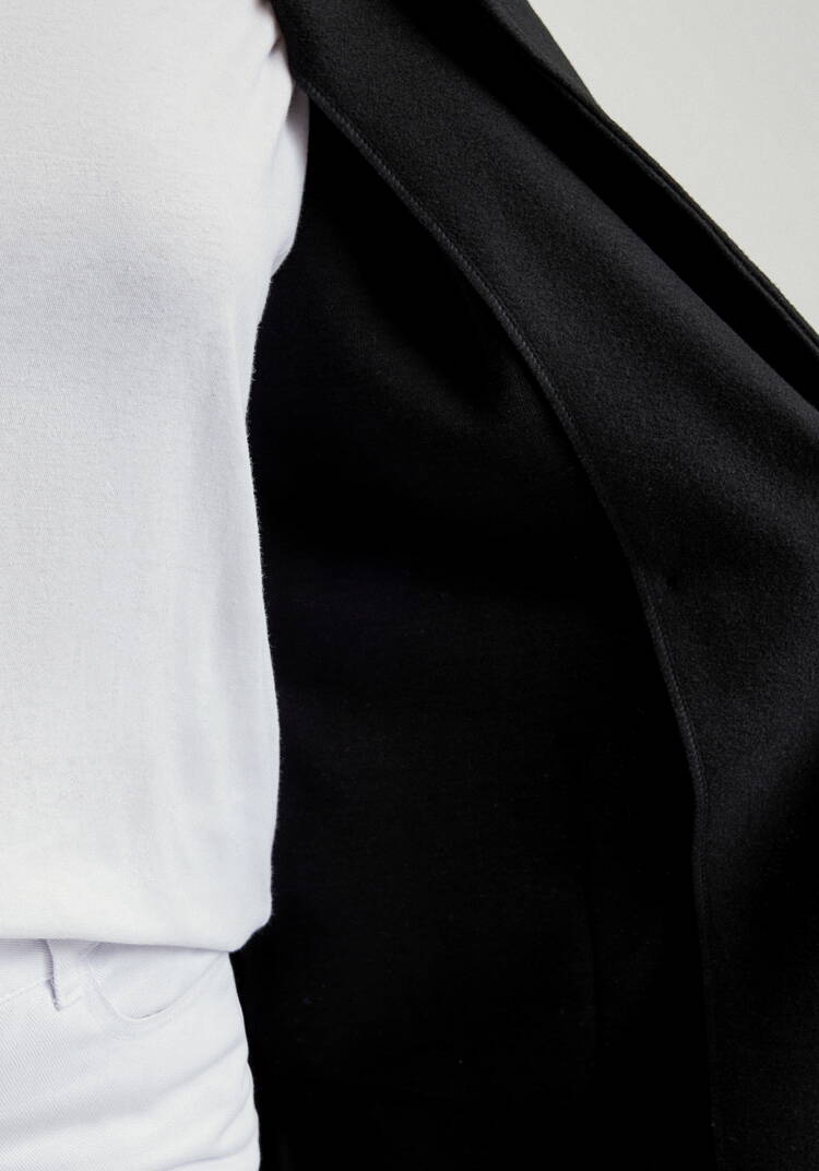 Пальто удлиненное на запах с разрезами шир.  750, рис. 30