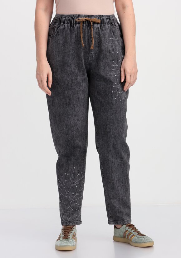 Джинсы с вышивкой Вечерняя прогулка шир.  580, рис. 10