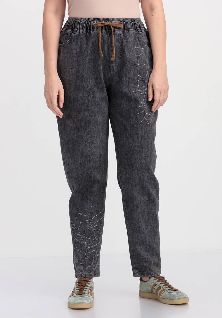 Джинсы с вышивкой Вечерняя прогулка шир.  750, рис. 10