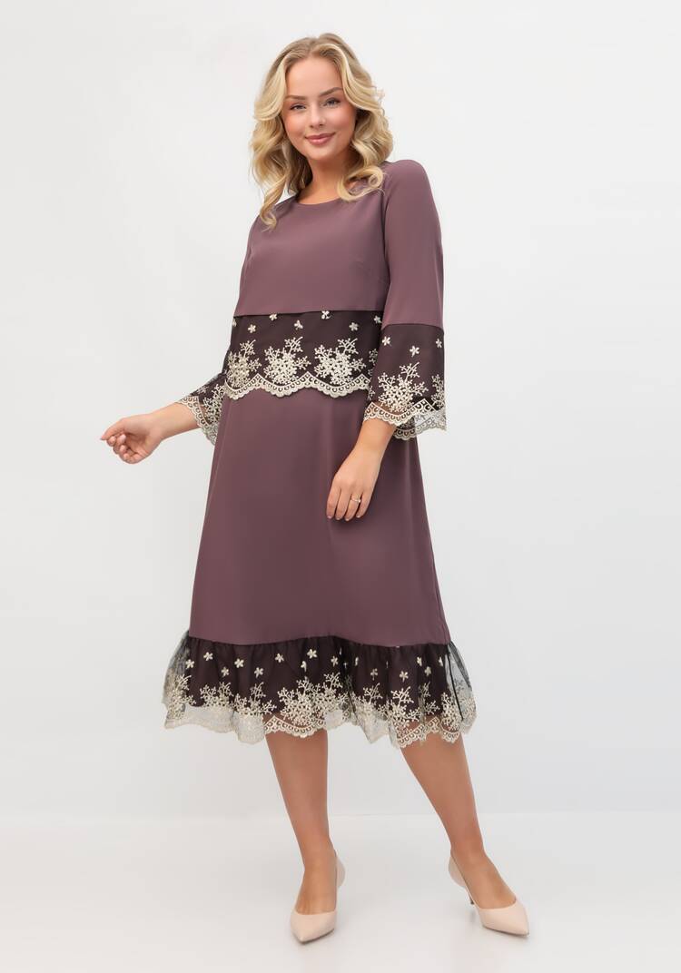 Платье с отделкой кружевом шир.  750, рис. 31