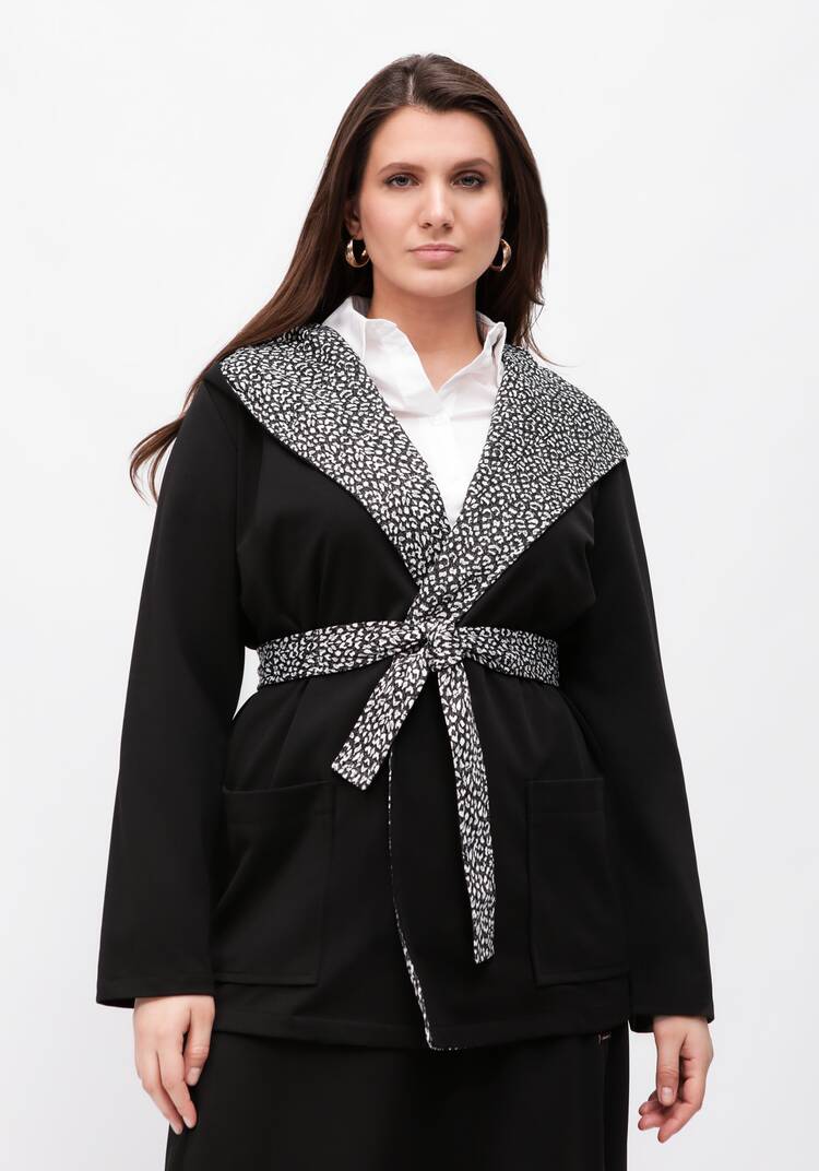 Кардиган с леопардовым капюшоном шир.  750, рис. 4