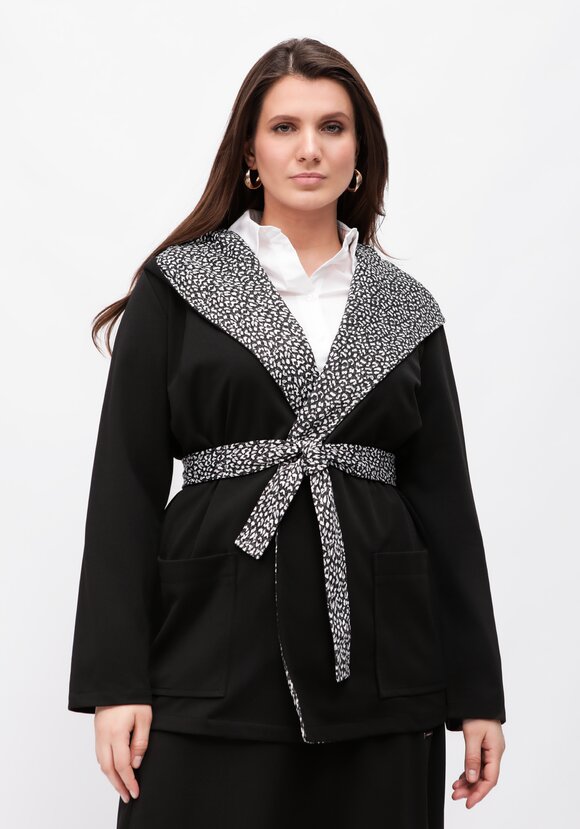 Кардиган с леопардовым капюшоном шир.  580, рис. 4