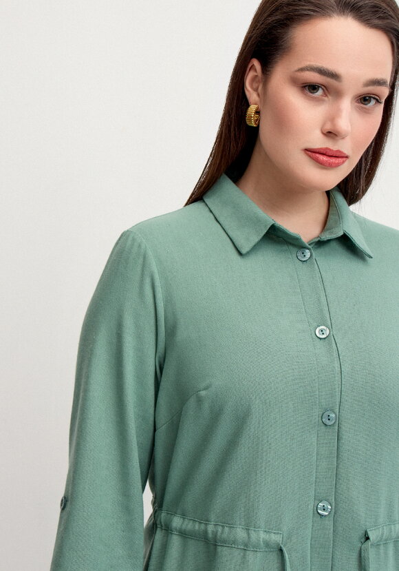 Платье-рубашка изо льна шир.  580, рис. 19