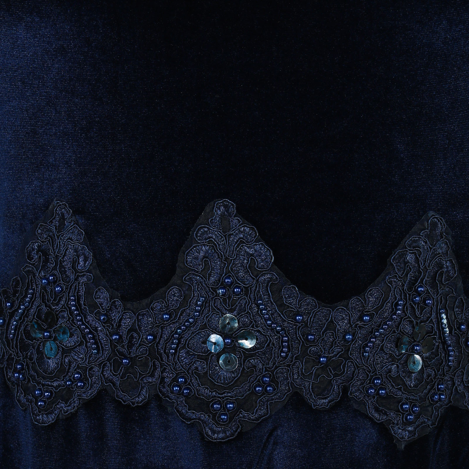 Платье бархатное с кружевными вставками Bel Fiore, размер 54, цвет темно-синий - фото 10