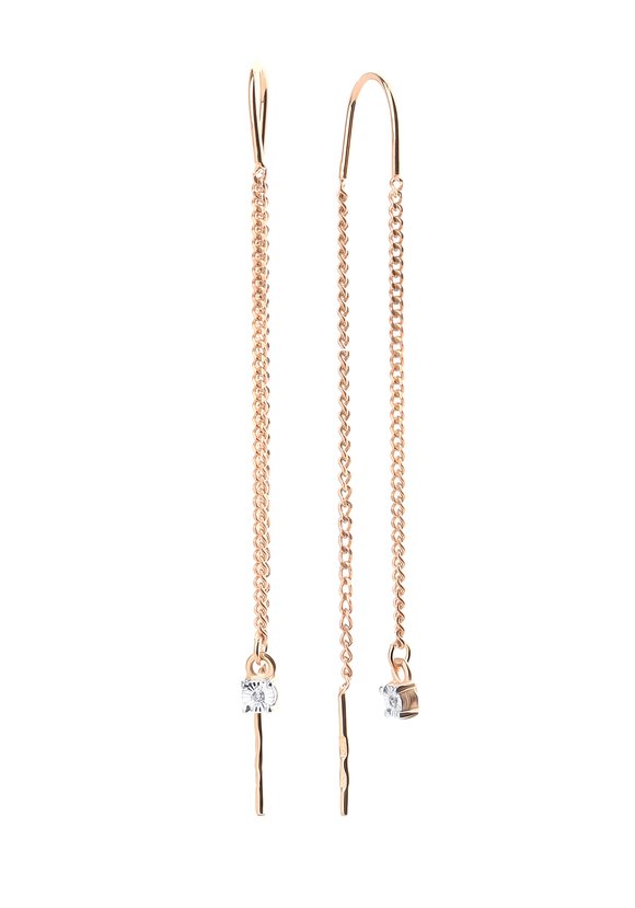 Серьги серебряные Бриллиантовое соло шир.  580, рис. 4