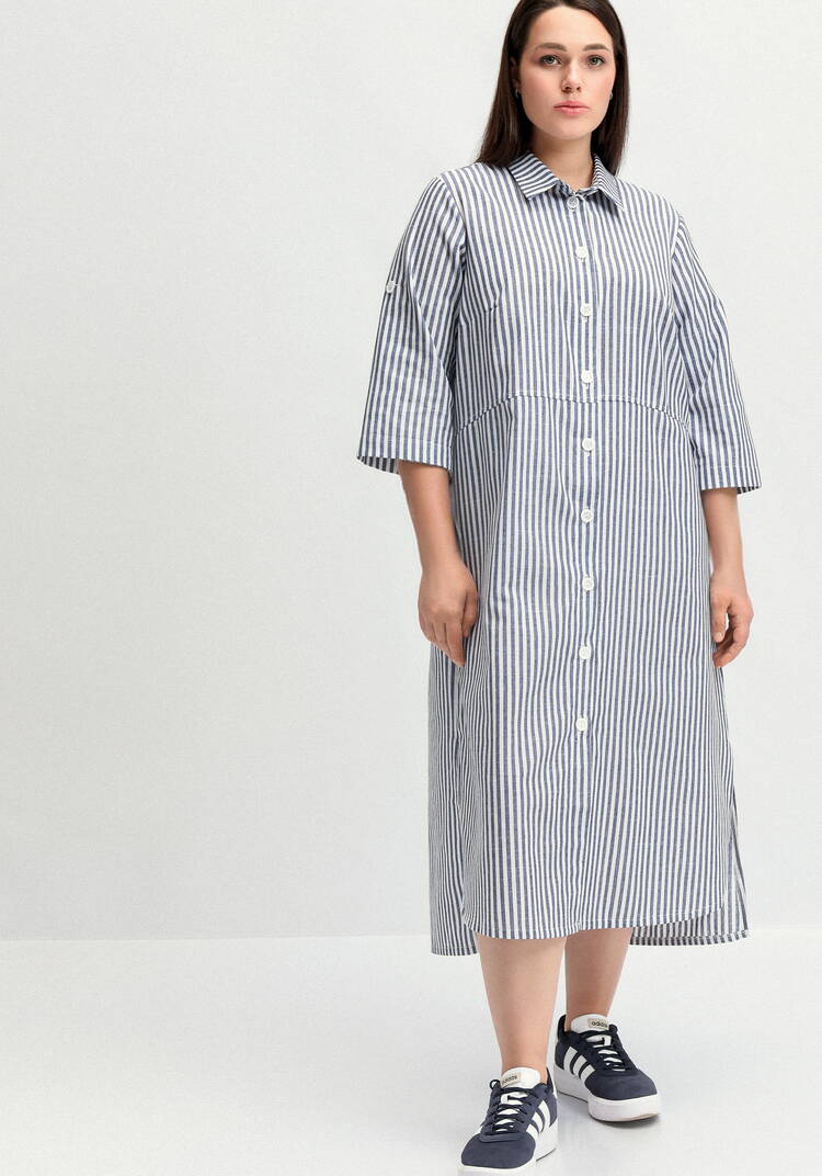 Платье-рубашка в полоску прямого силуэта шир.  750, рис. 12