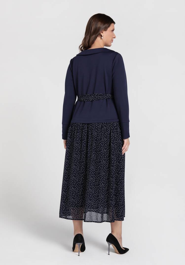 Платье с комбинированной тканью шир.  750, рис. 9