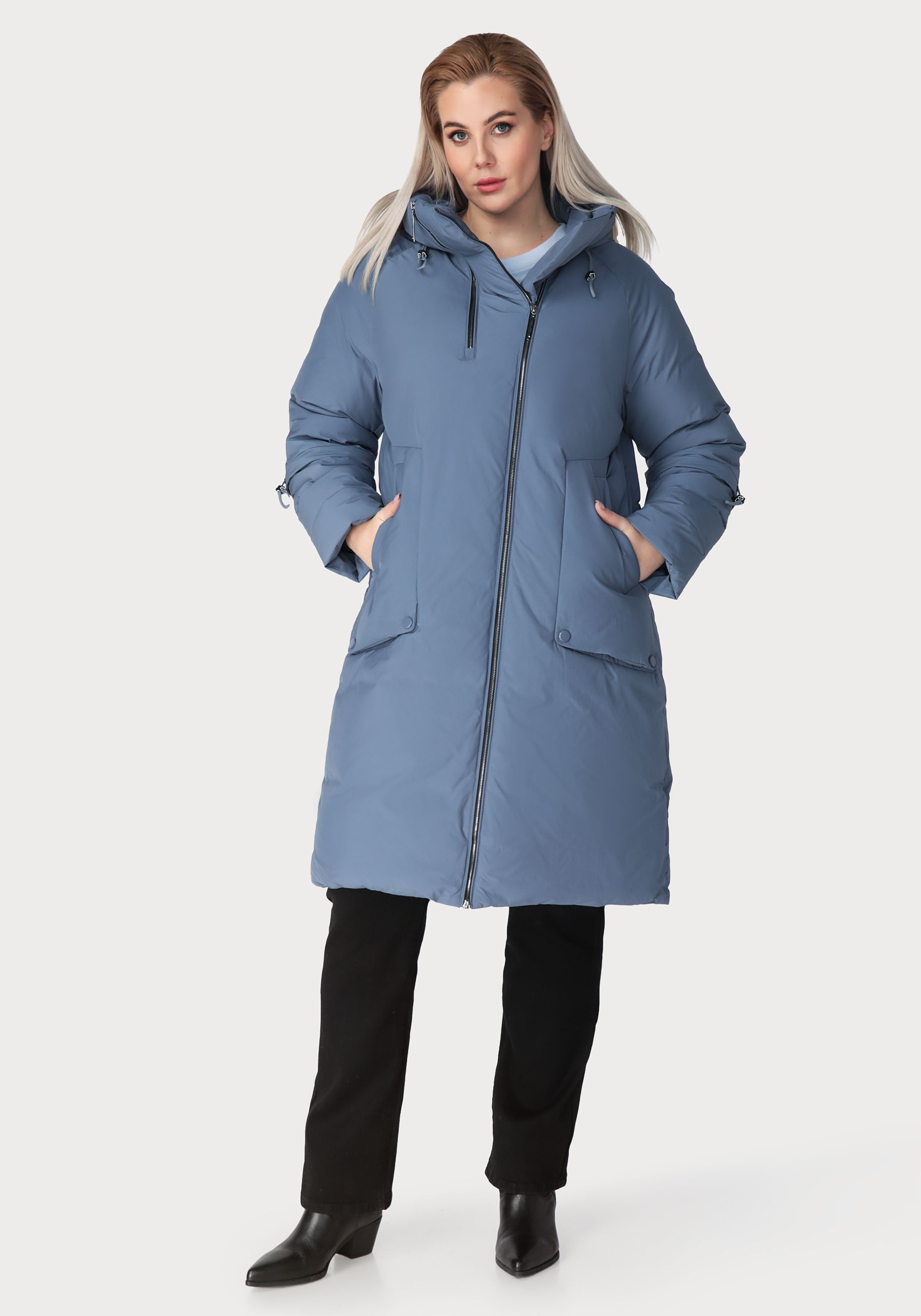 Пальто женское «Барбара», цвет синий, размер 56