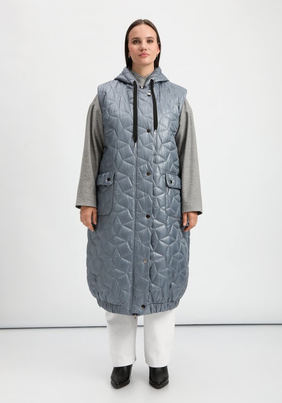 Жилет оверсайз удлинённый с капюшоном шир.  580, рис. 4