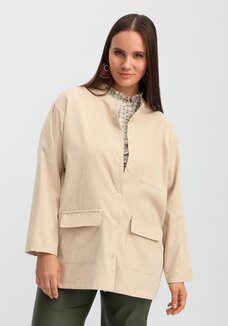 Рубашка оверсайз с воротником-стойкой