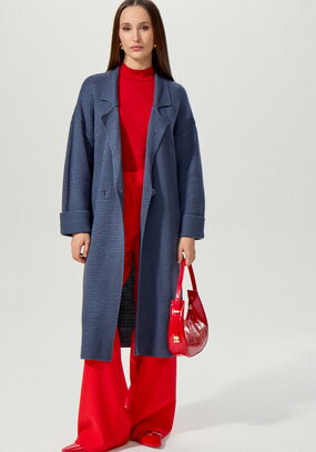 Пальто женское структурной вязки