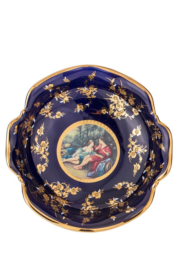 Ваза на ножке кобальт Влюблённая пара шир.  580, рис. 2