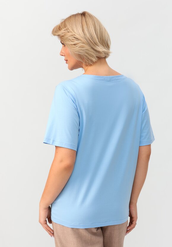 Блуза с принтом стрекоза шир.  580, рис. 10