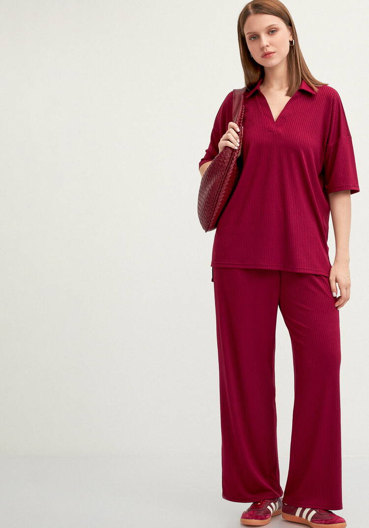 Брюки свободного кроя в рубчик шир.  750, рис. 32