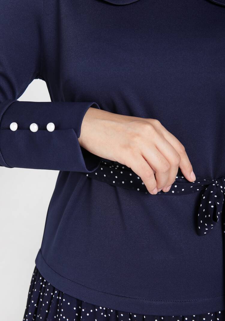 Платье с комбинированной тканью шир.  750, рис. 11