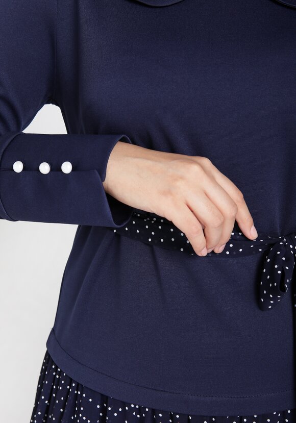 Платье с комбинированной тканью шир.  580, рис. 11